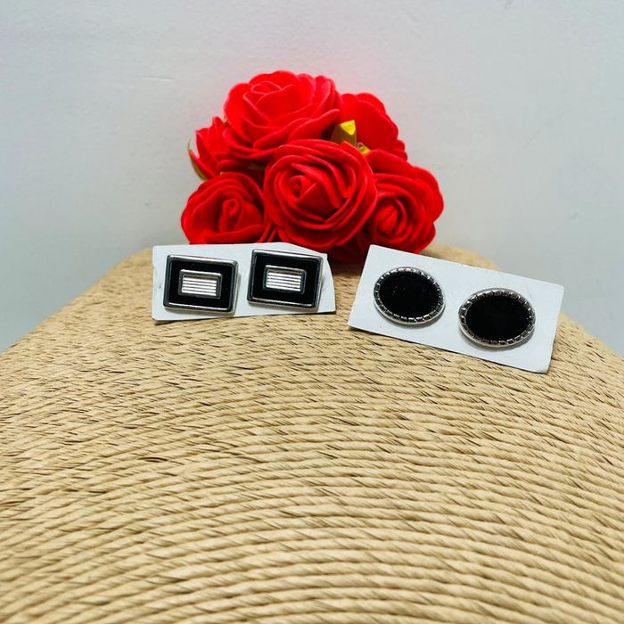 🔥 Lot 🔥 Boutons de manchettes chic et élégant. Neuf. Argenté et noir.