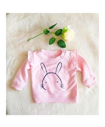 Sweat coton rose bébé fille 1 mois mi-saison