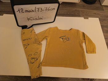 Pyjama Kiabi jaune moutarde 