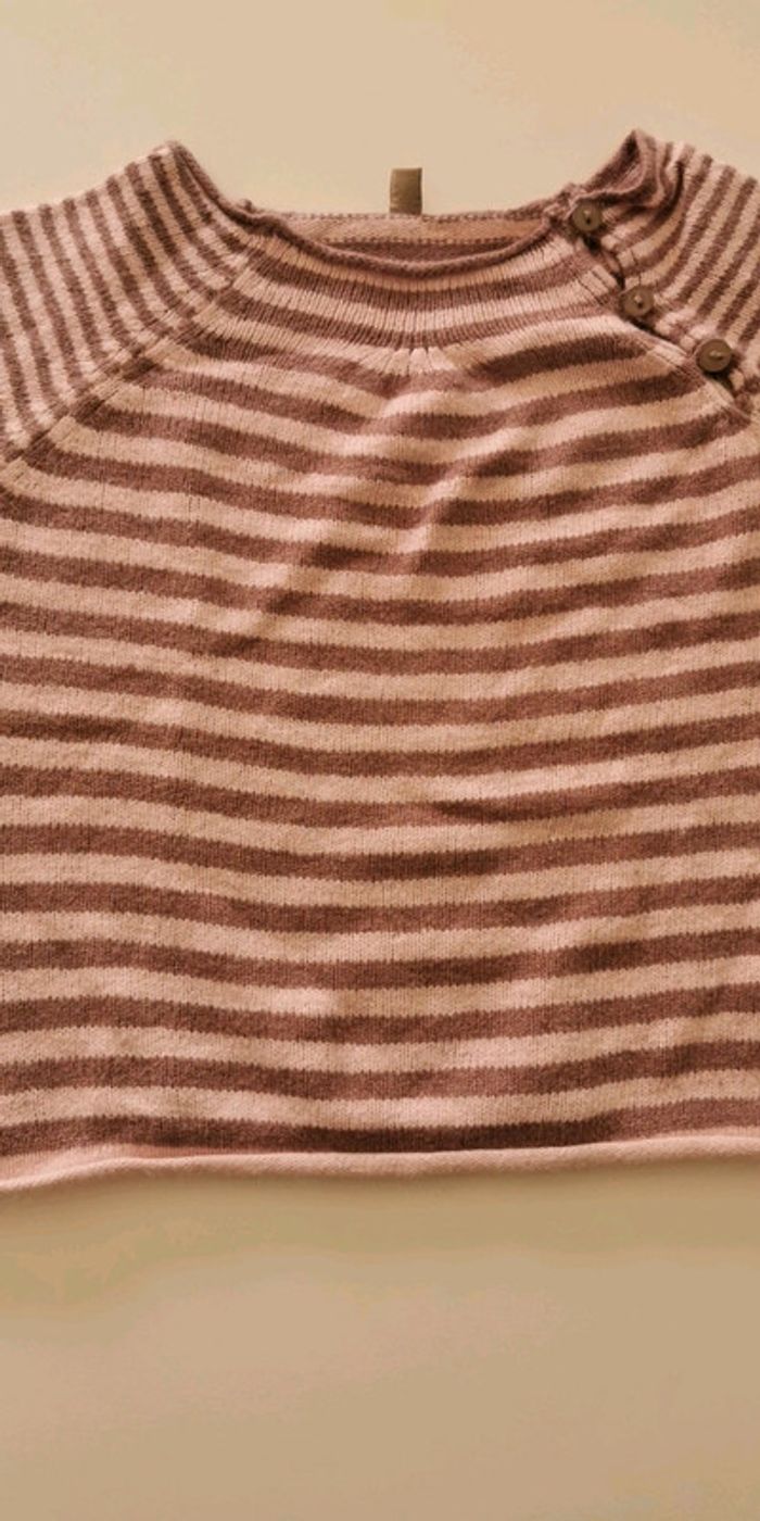 Pull MC fille 128 cm 8 ans Captain Tortue rose et marron