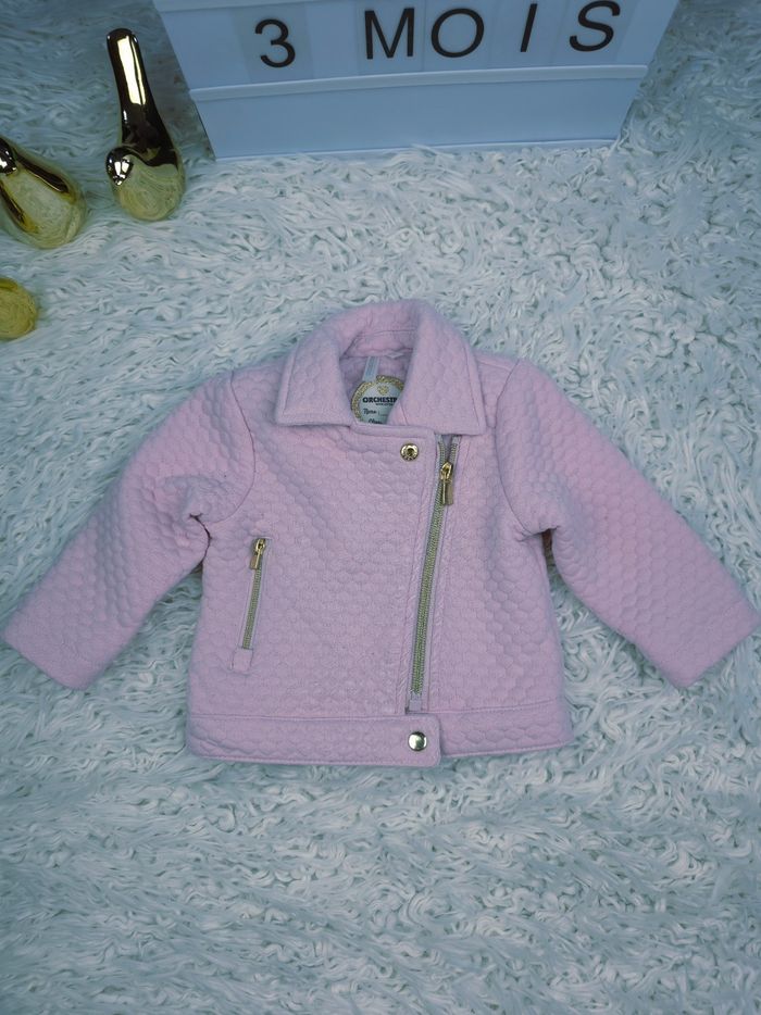 Ensemble veste intérieur polaire pantalon et T-shirt rose Fille taille 3 mois 🦄 - photo numéro 2