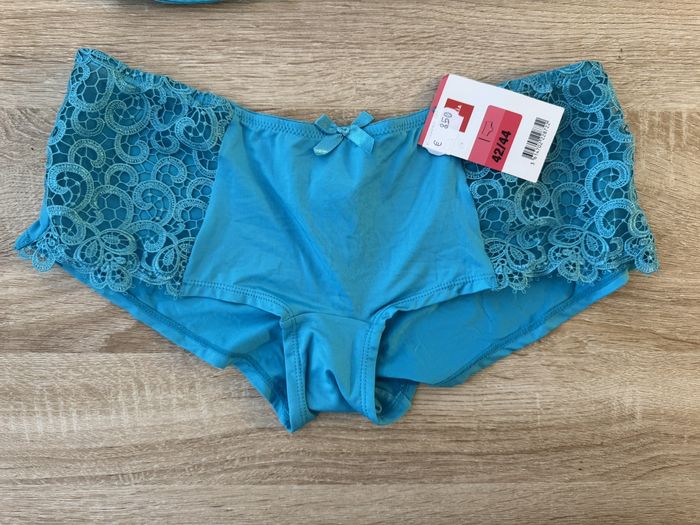 Ensemble lingerie soutien gorge et boxer turquoise Tissaia neuf - photo numéro 2