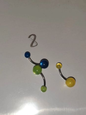 Lot de 3 piercings nombril acier chirurgical et acrylique
