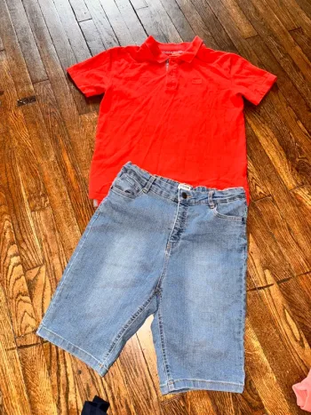 Polo Monoprix et Short en jeans vertbaudet 14 ans