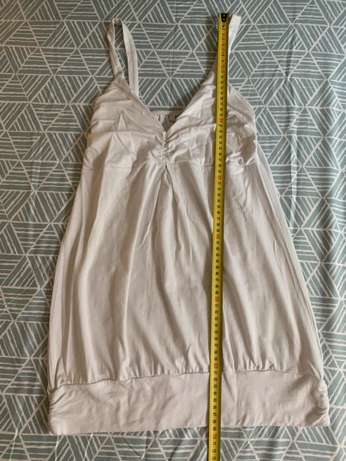 Haut blanc long poitrine drapée taille 38 - photo numéro 4