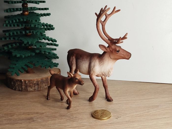 Figurine Renne et son bébé Animal de la forêt Mojo - photo numéro 3