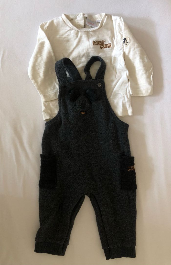 Ensemble T-shirt manches longues + salopette