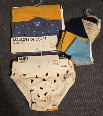 (Neufs non portés) 💙😍🥰maillots de corps, slips, chaussettes 18mois garçon 💙😍🥰