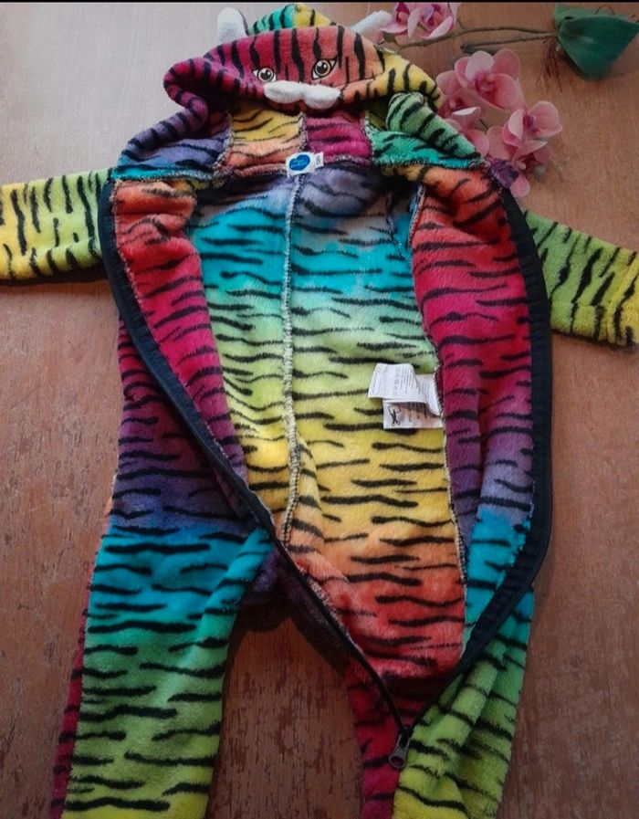 Pyjama pilou pilou polaire tigre multicolore 12mois - photo numéro 6