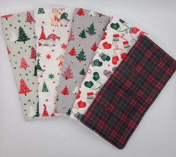 Lot de 5 Serviette en tissu de noel fait main