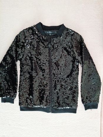 Veste zippée à sequins Tex 6 ans noir