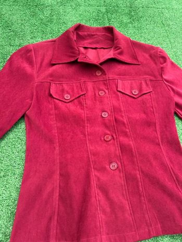 Veste rouge Duroc en velours – taille 38 - photo numéro 3