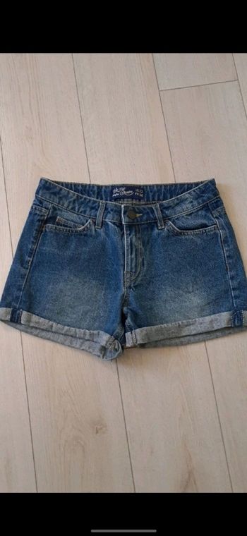 Short bleu effet délavé