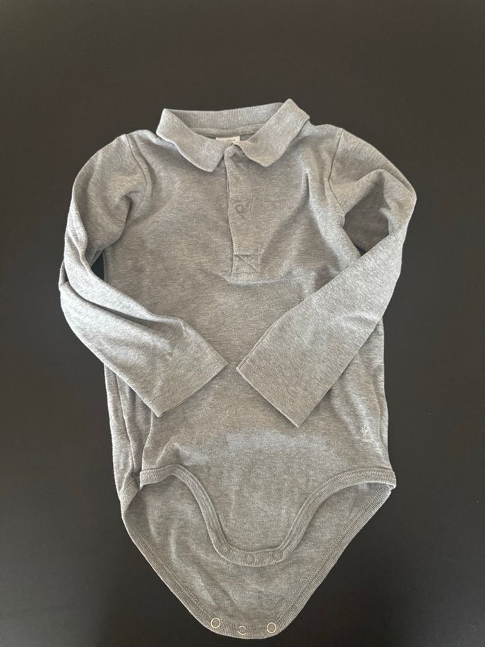 Body polo Petit Bateau gris