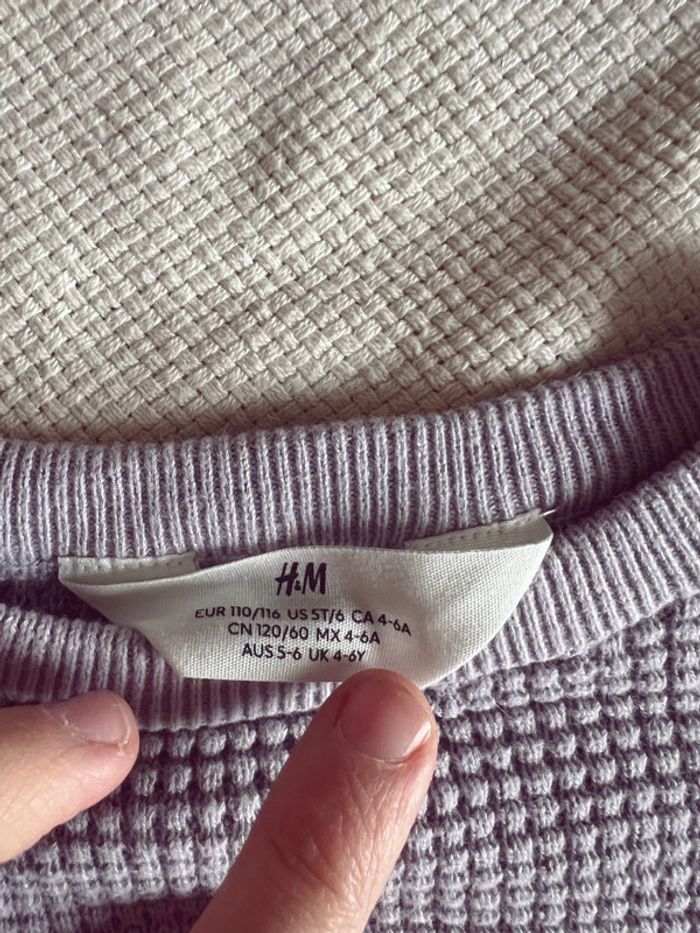 Petit pull gaufré h&m violet pastel Lila - photo numéro 4