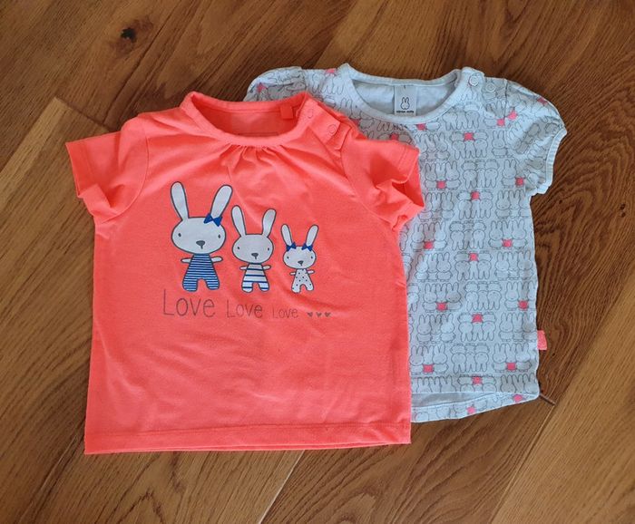 Lot de 2 t-shirts MC 12 mois