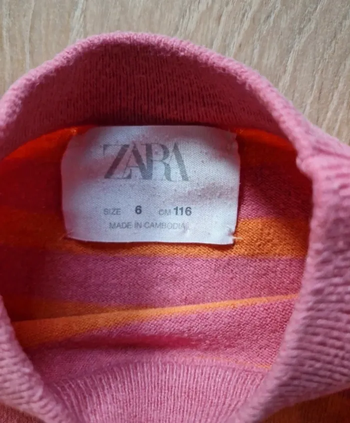 Pull fille Zara rose orange 116 cm - photo numéro 2