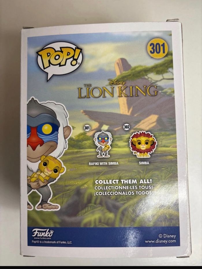 Funko pop Disney Rafiki et simba le roi lion