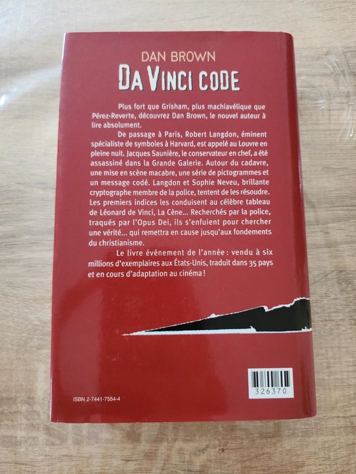 Livre broché "Da Vinci code" de Dan Brown - photo numéro 2