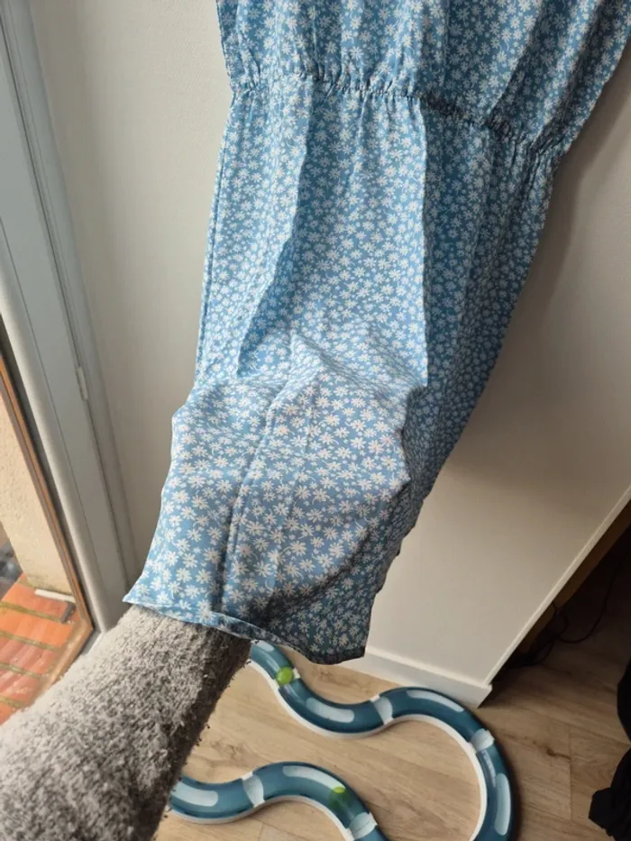 robe bleu fleuris a bretelles shein - photo numéro 2