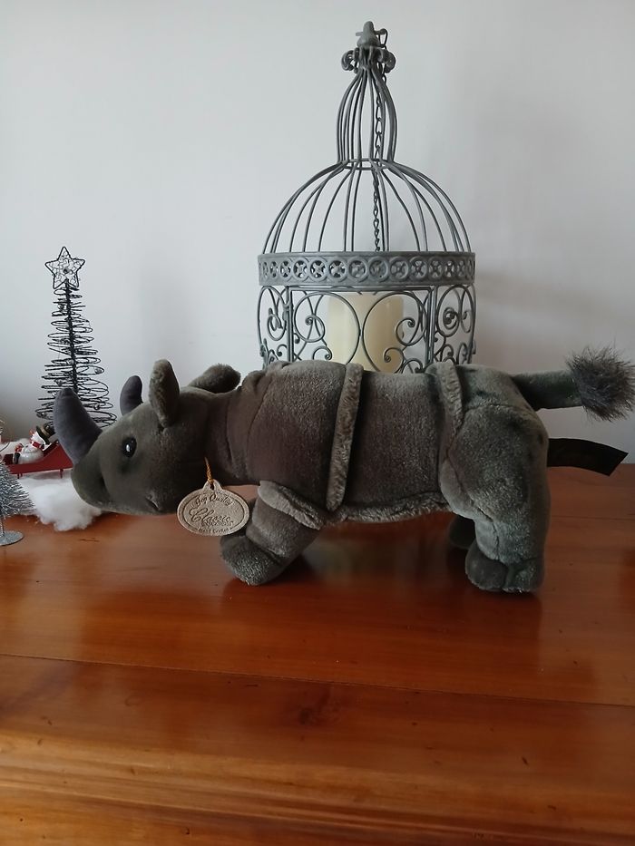 Peluche-doudou Rhinocéros *marque Aurora - photo numéro 10