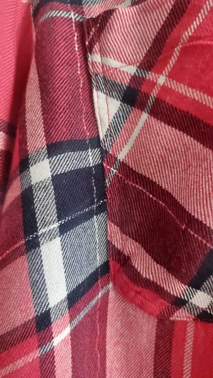 Blouse à carreaux rouges - Taille 40 - photo numéro 4
