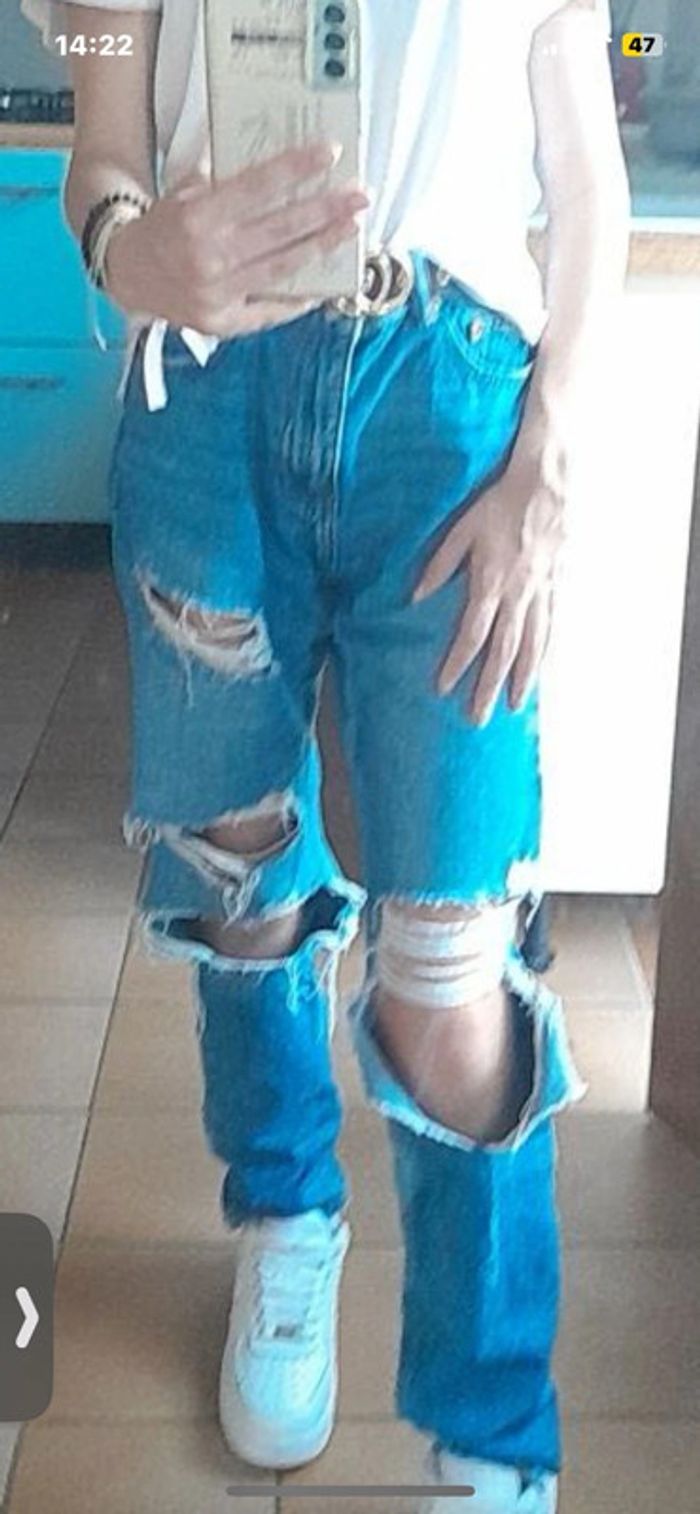 Pantalon trouée mom - photo numéro 5