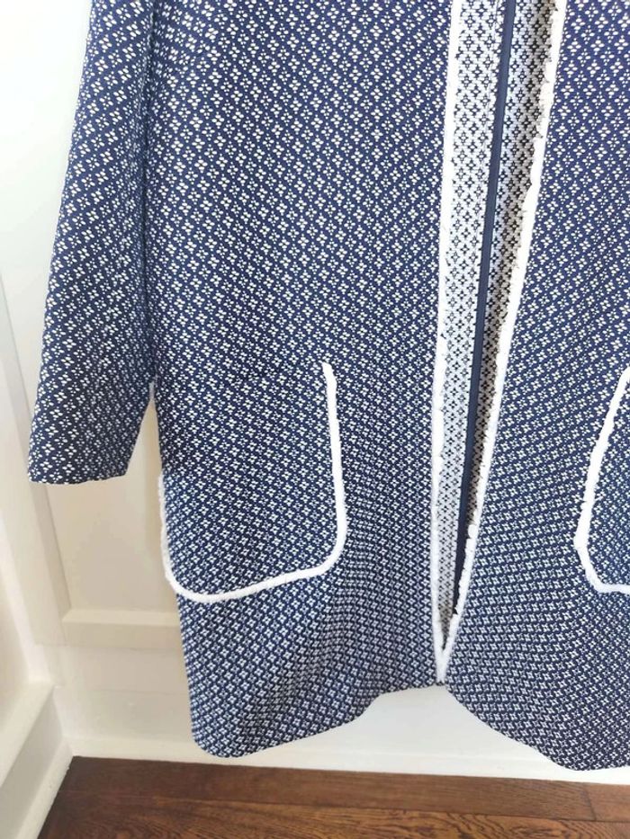 Veste neuve Primark taille 36 Pardessus imprimé bleu marine & blanc - photo numéro 4