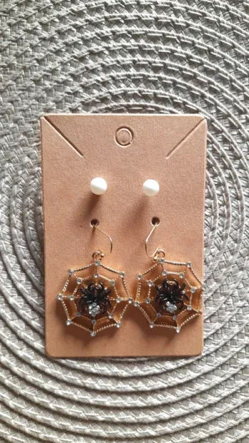 Boucles d’oreilles toile & araignée Halloween
