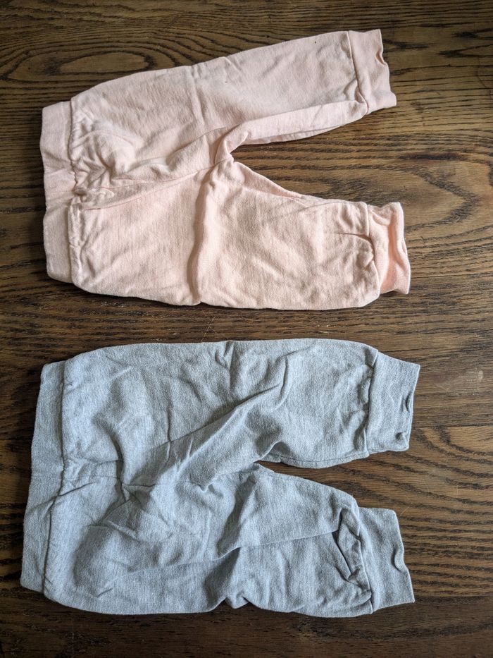 Lot de 2 pantalons U touts petits gris rose 6mois - photo numéro 7