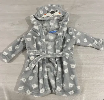 Peignoir de chambre gris & blanc ours bébé mixte 12 mois TFQ Baby Collection