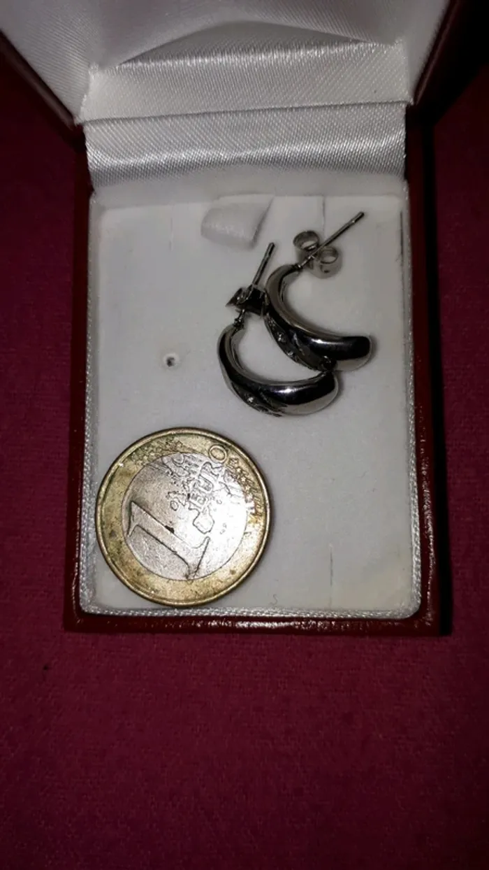 Boucles d'oreilles acier zirconia - photo numéro 3