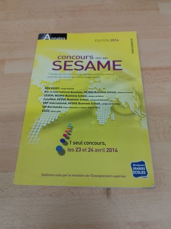 Concours sésame édition 2014 : Sujets et corrigés officiels