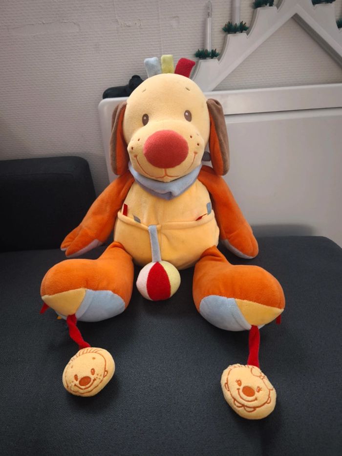 Peluche chien orange jaune Tim & Lily NATTOU - photo numéro 3