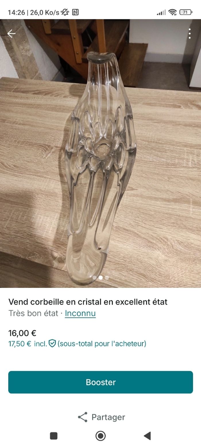 Vend corbeille en cristal - photo numéro 4