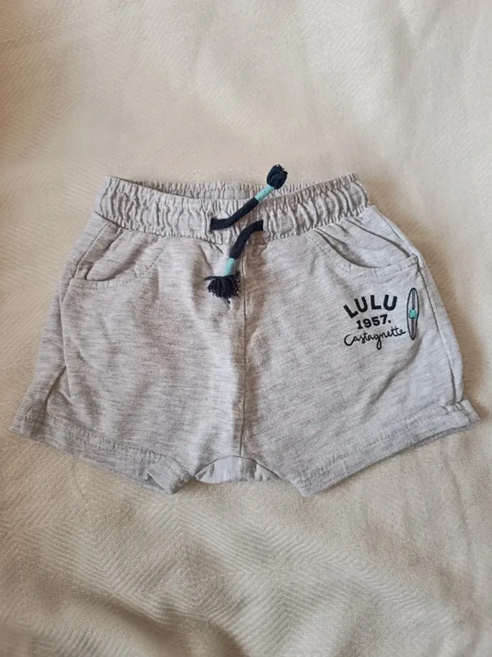 🎀 jolie petit short gris lulu castagnette taille 6 mois 🎀