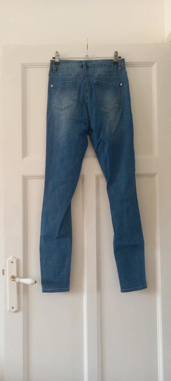 Jean skinny troué bleu missguided 38 - photo numéro 2