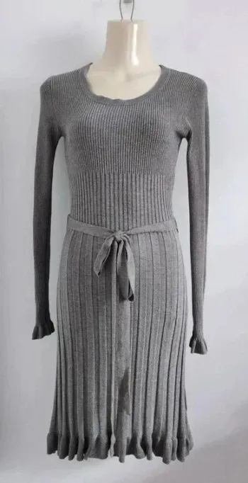 Robe grise manches longues - taille 36