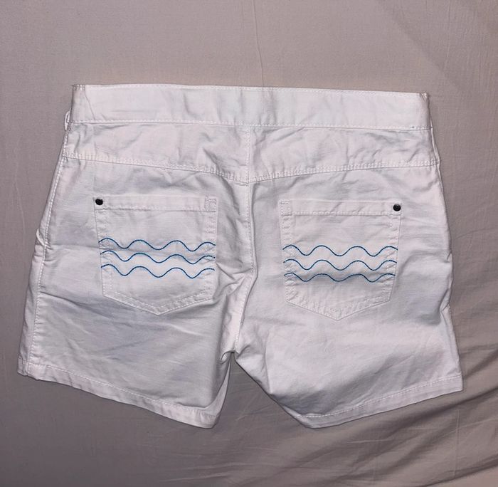 Short ajustable blanc noeud plage vagues - photo numéro 6