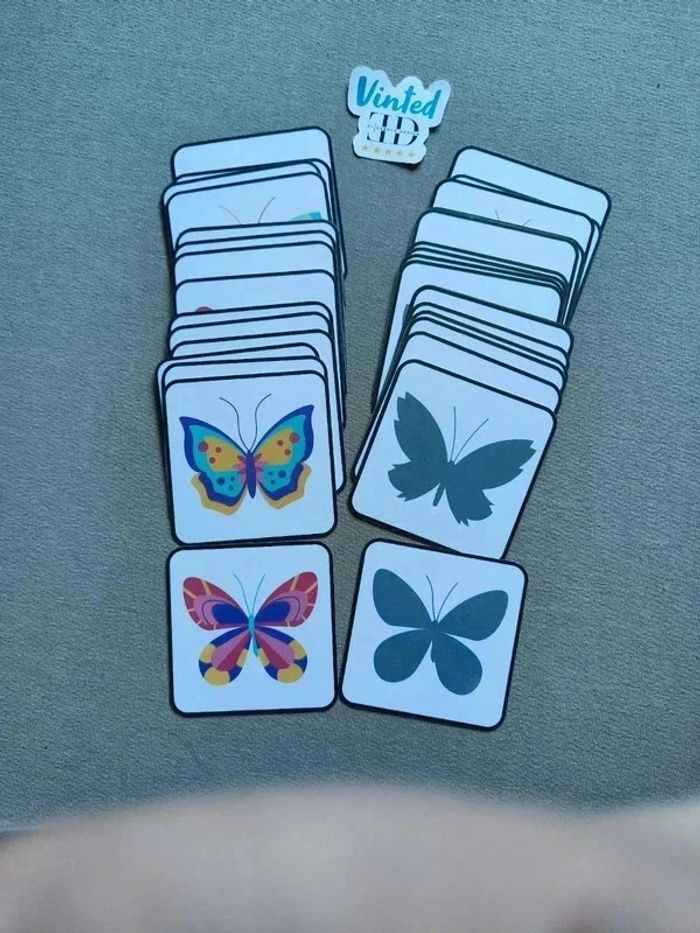 Discrimination visuelle 36 cartes images / ombres papillons - photo numéro 2