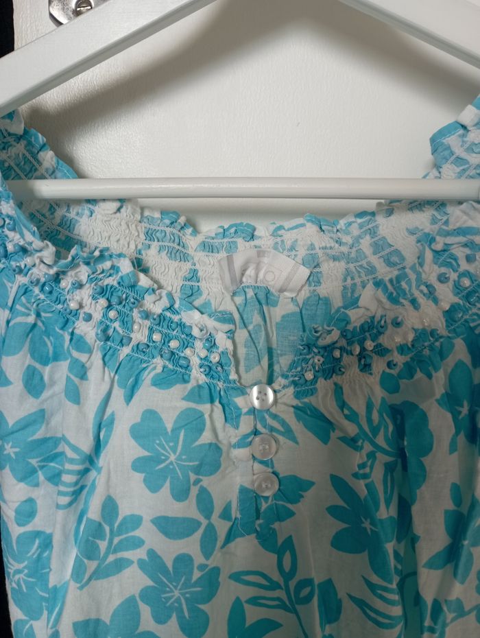 T-shirt bleu et blanc - photo numéro 2