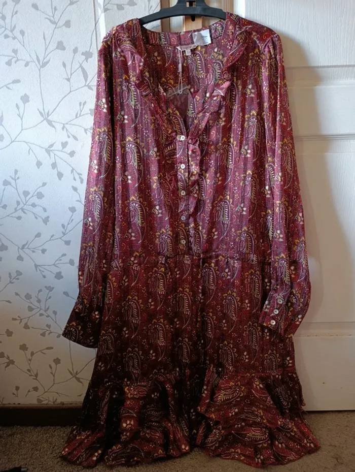 Neuve Robe manches longues couleur automne Esqualo taille 38
