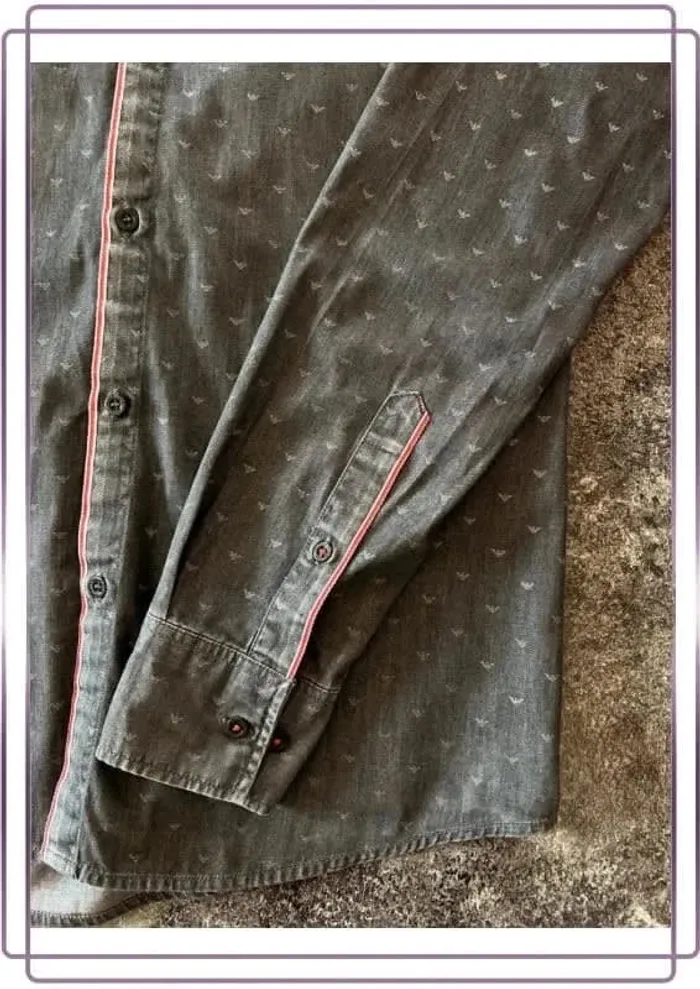 Chemise manches longues homme Armani taille L Slim fit Men shirt - Herrenhemd - Camicia uomo - photo numéro 4