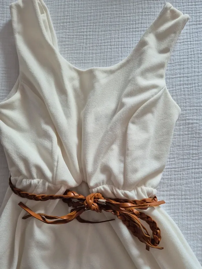 Robe d'été écrue avec jolie ceinture Inside Collection Taille L - photo numéro 9