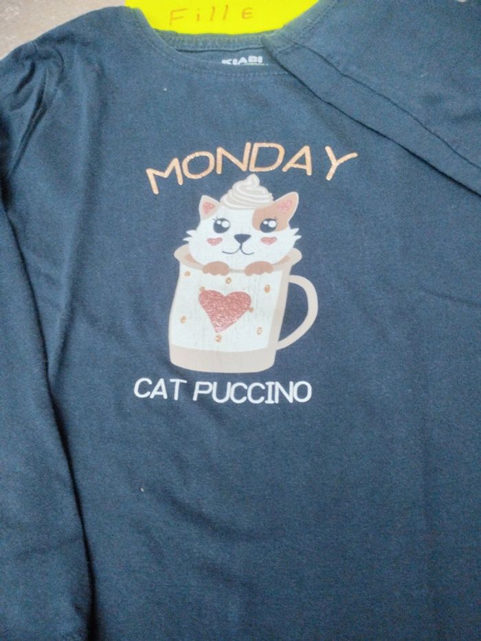 Tee-shirt manches longues 6 ans fille Kiabi eco conception bleu marine - photo numéro 2