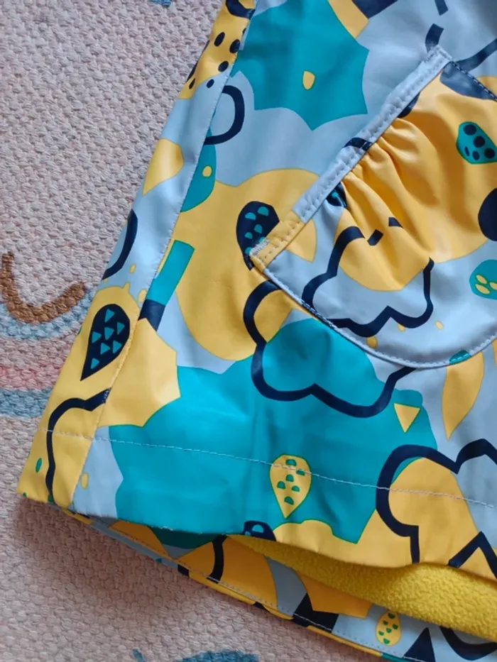 Imperméable polaire bleu jaune vert Vertbaudet 5 ans - photo numéro 8