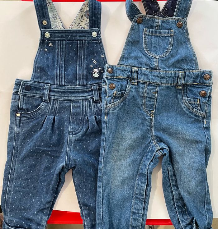 Lot de 2 salopettes en jean - Taille 9 mois