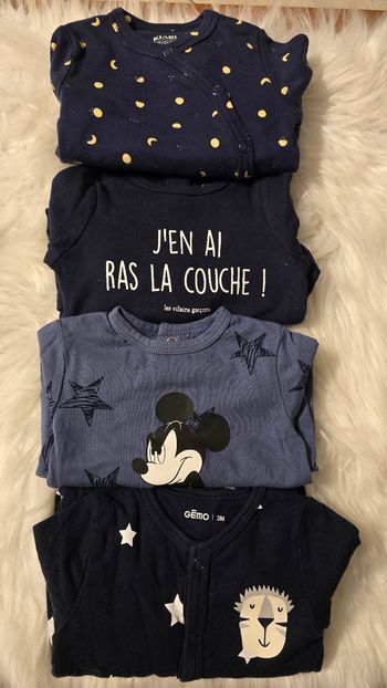 🥰🤩 lot  quatre pyjamas coton 3mois Garçon 🤩🥰