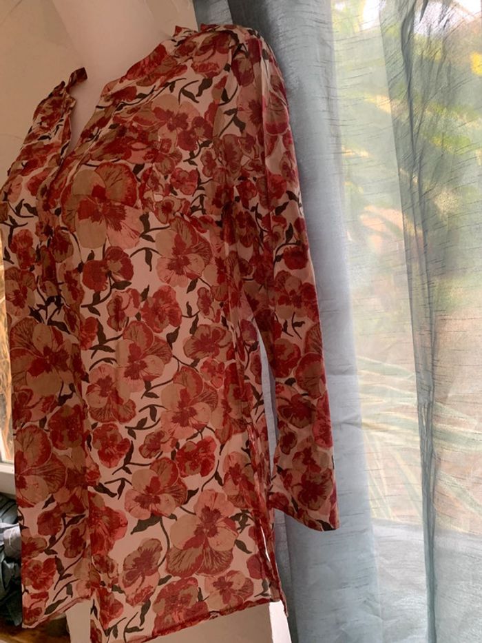 Blouse Armand Thierry fleurie manches longues taille 38 - photo numéro 7