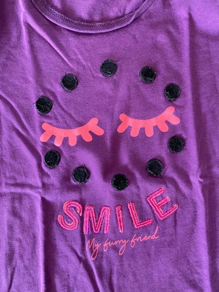 Tee shirt desigual manche longue violet 9/10 ans - photo numéro 4